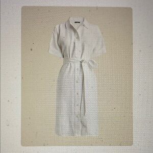 J crew capitaine shirt dress in linen. Size M white